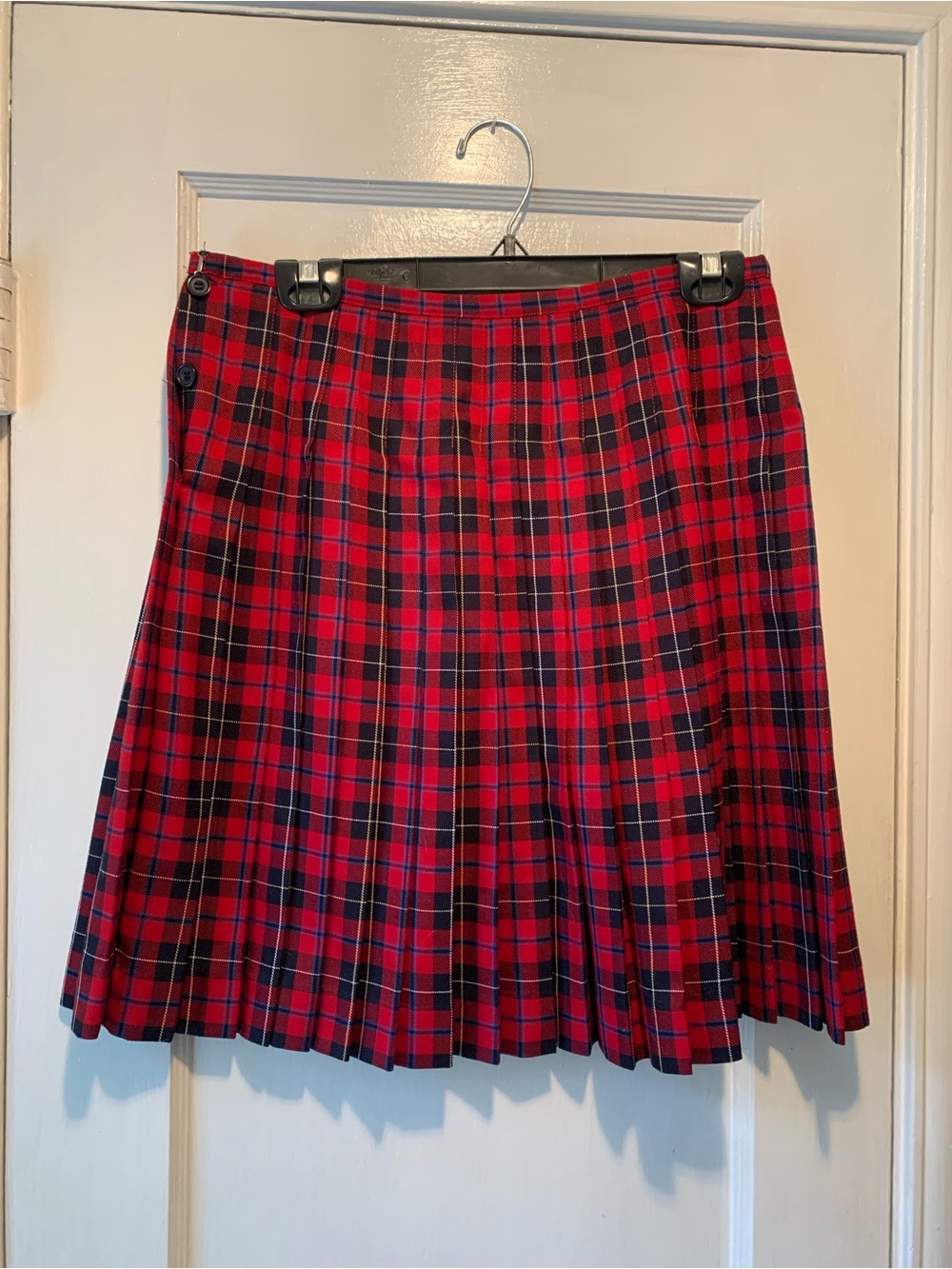 Vintage Liz Claiborne LizSport Pleated Red Plaid Mini Skirt School Girl Size 10